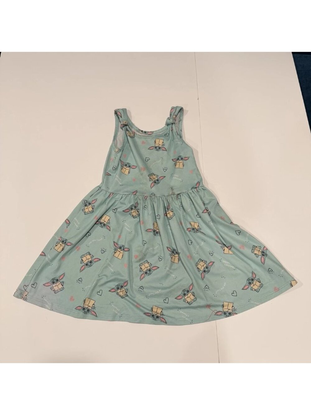 Baby Yoda Grogu‎ Star Wars Girls Mint Sun Tank Dress Happy Threads Size 5T Soft